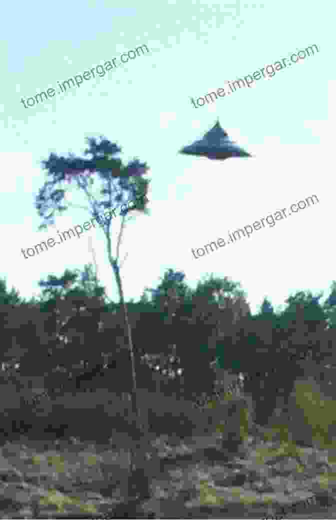 A Flying Saucer Hovering Over A Forest Flying Saucers And The Three Men